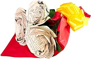 Wizards of Oz Paper Rose Bouquet – Set of 3 Handmade Flowers from Upcycl...