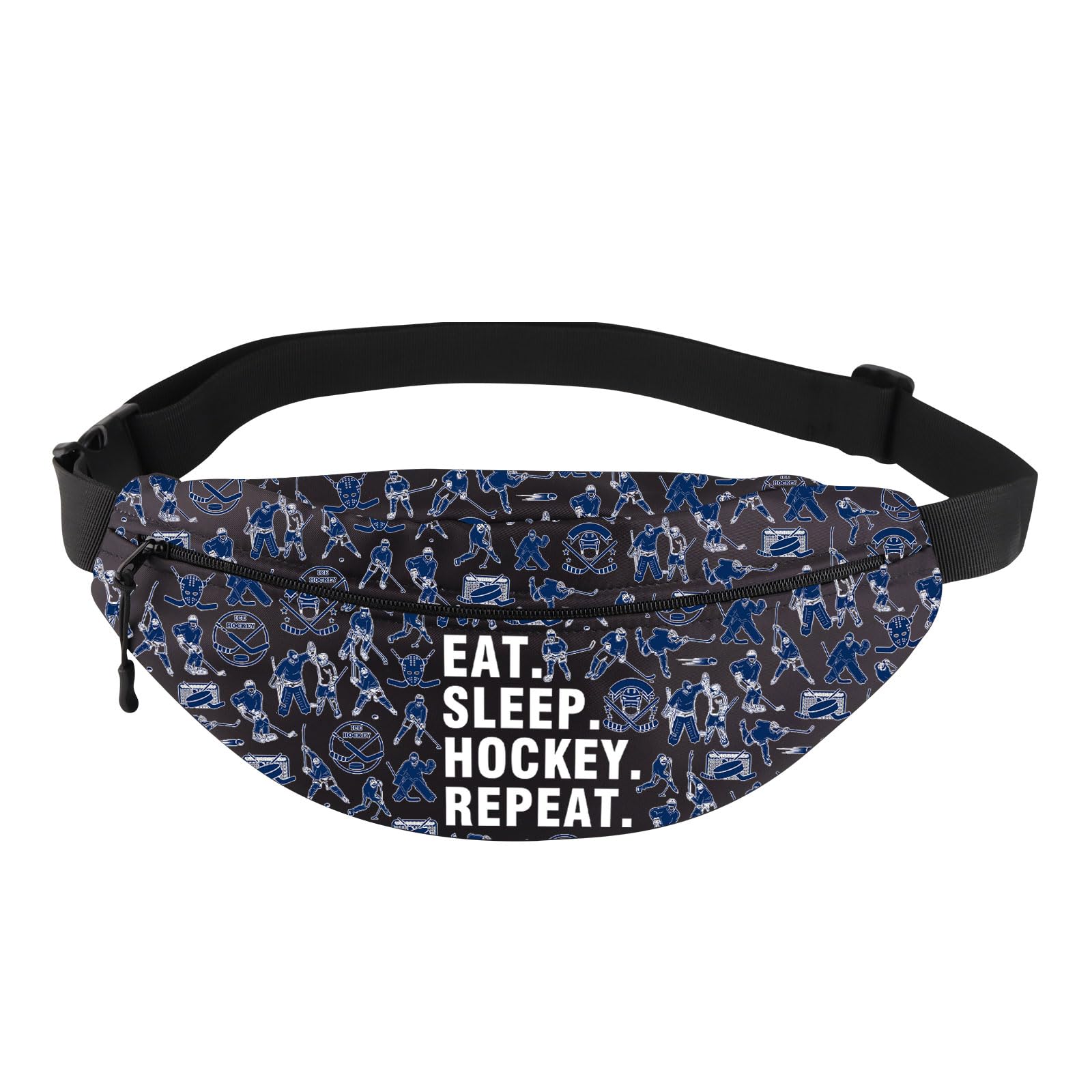 JYTAPP Ice Hockey Players Waist Pack Eat Sleep Hockey Repeat Waist Bag Winter Sports Fans Belt Bag Unisex Sports Fanny Pack