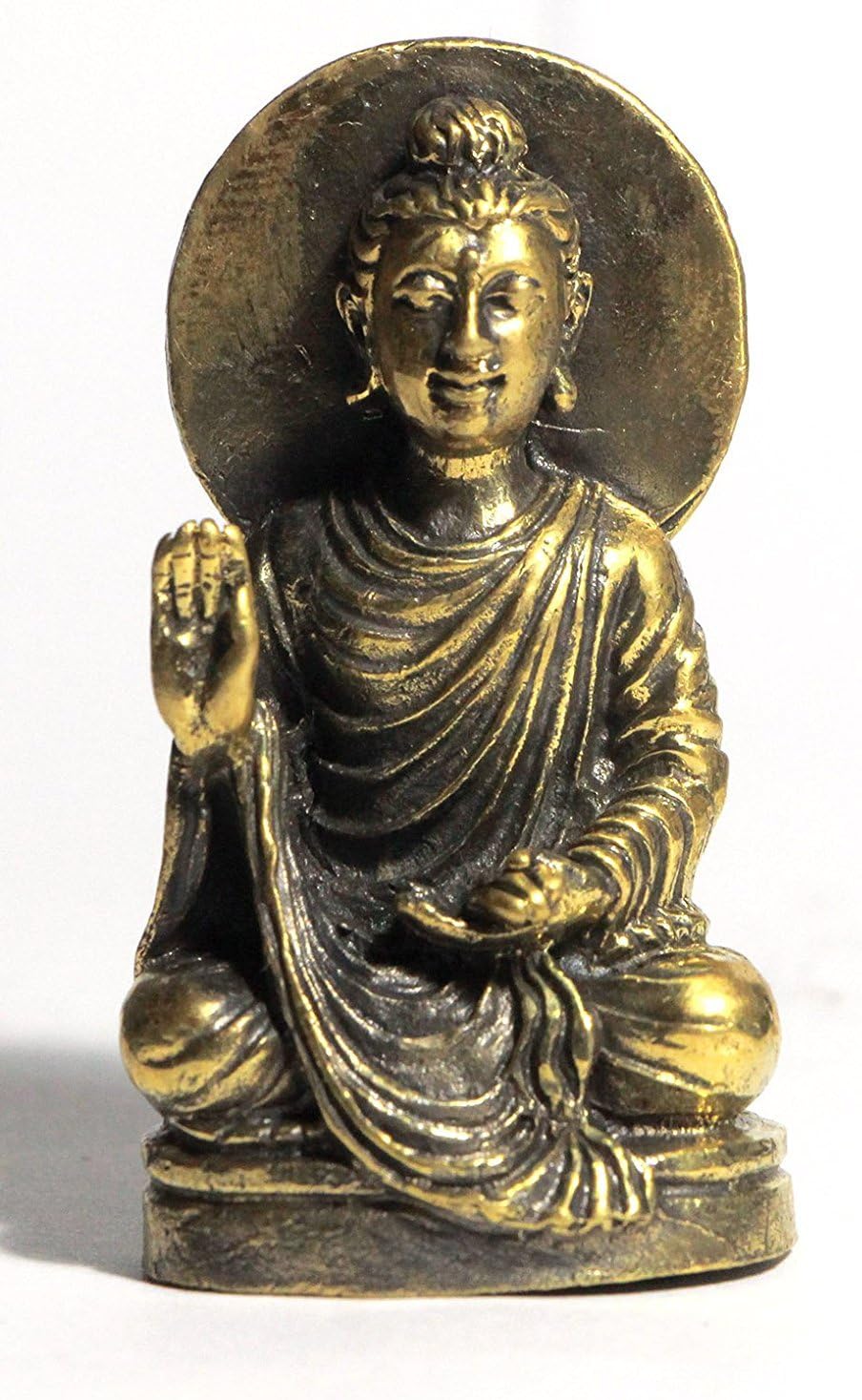 Meditating Buddha Statue 2" Brass Figure Home Decor