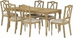WAMPAT 7-Piece Dining Table Set for 6, Farmhouse Dining Room Set Includes 70 Inch Dinner Table & 6 Cross-Back Dining Chairs, Solid Wood Dining Set for Kitchen, Oak