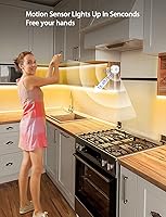 Vista 5 de MATICOD Luces con sensor de movimiento para interiores debajo de la cama, tira de luz LED RGB con control de aplicación, luces nocturnas