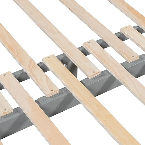 Miniatura 6 de Bellemave Sofá cama doble con nido, sofá cama de madera con cajones, sofá cama extensible con almacenamiento, marco de sofá cama expansible con