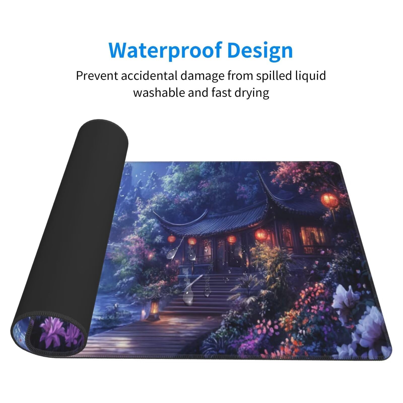 Fioletowa podkładka pod mysz XXL Dream mata na biurko 1600 x 800 x 3 mm zmywalna podkładka do gier na laptopa, z antypoślizgową gumową podstawą dla graczy, PC, pracowników biurowych Y453
