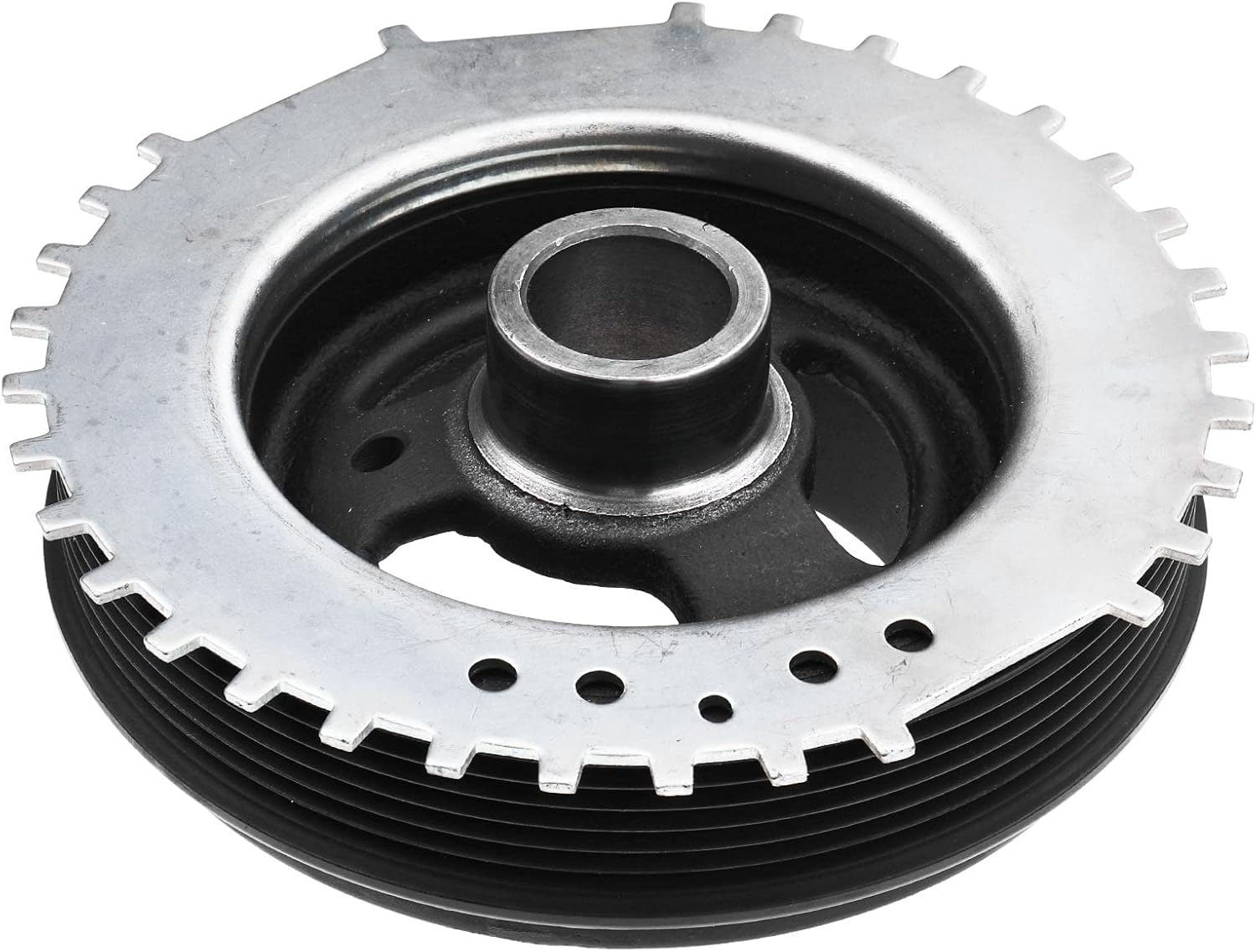 A-Premium Engine Harmonic Balancer Crankshaft Pulley Compatible with Mazda 3 2010-2013, 3 Sport 2010-2013, 5 2012-2015, CX-7 CX7 2010-2012, DOHC L4 2.5L, Replace# L51211400A, L51211400