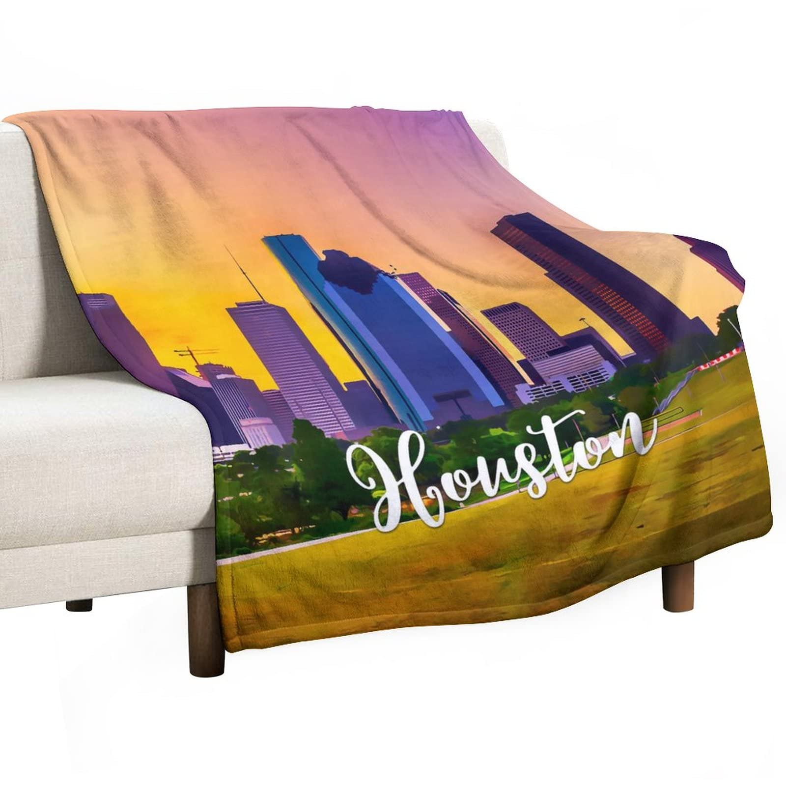 Couverture en flanelle paysage urbain pour des soirées cocooning réconfortantes sur le canapé