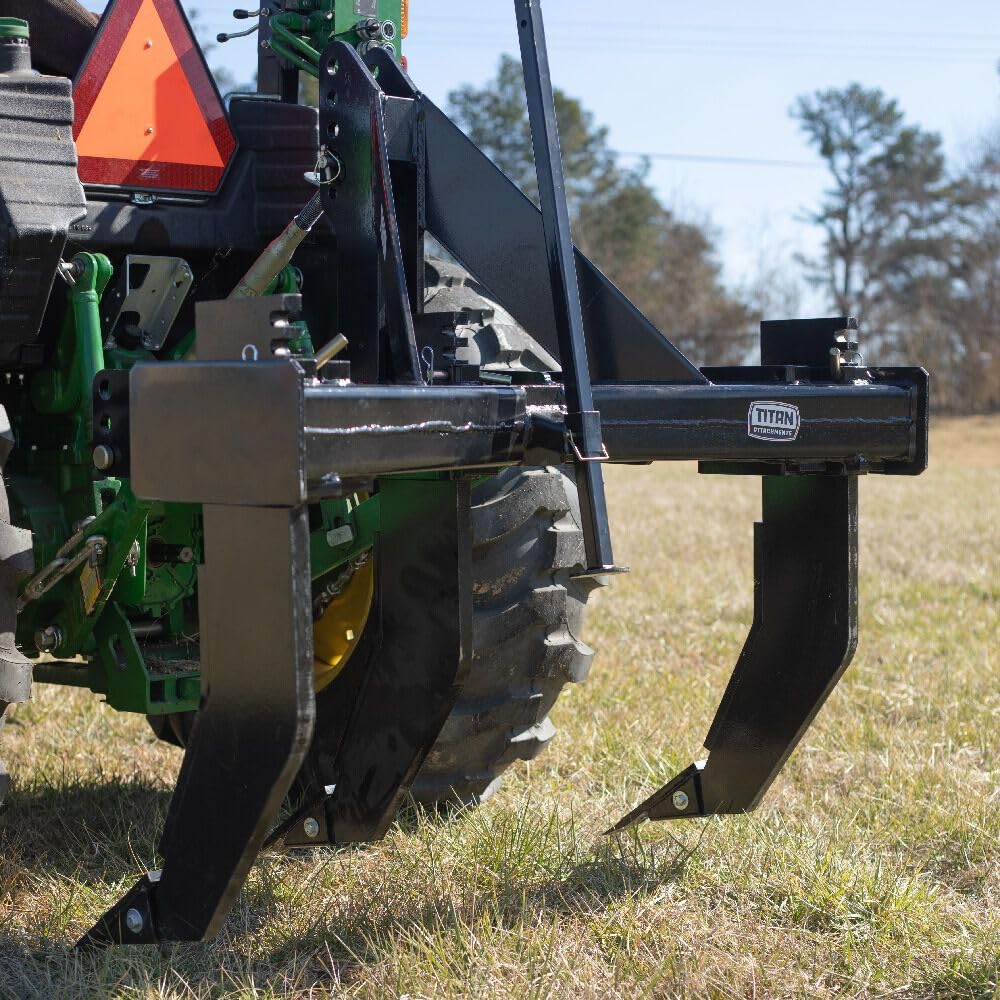 Titan Attachments 3 Shank Subsoiler Ground Ripper Fits Category 1 and 2, 3 Point Quick Hitch Compatible
