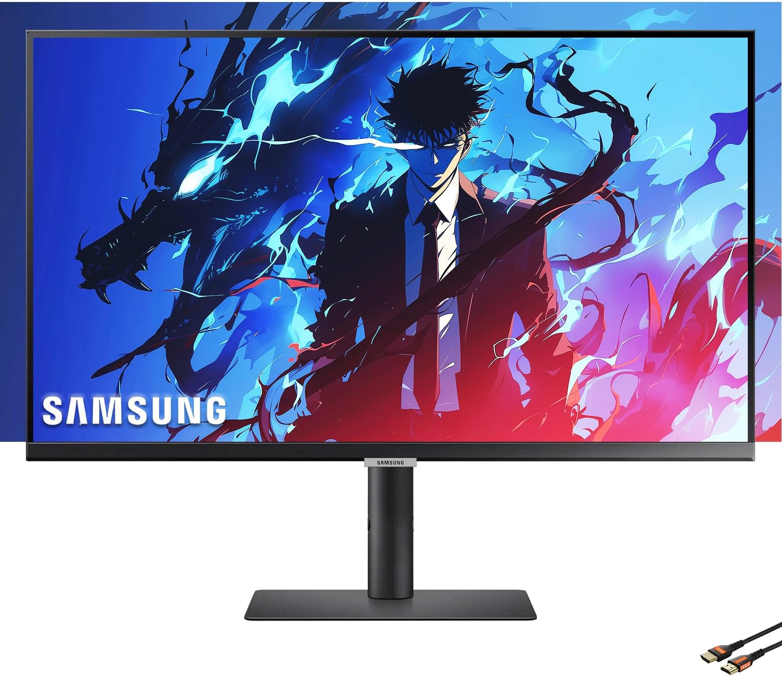 Samsung 27" 4K Monitor | UHD (3840x2160) IPS Panel | USB-C | Eyecare | 90W PD | HDR10 | 60Hz - 5ms | Tilt/Height/Pivot Adjustable Stand | HDMI - DisplayPort | Black