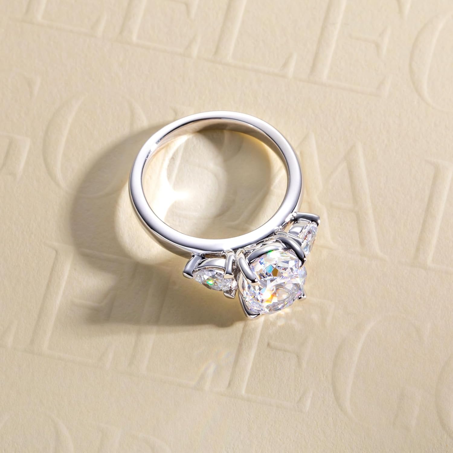 2CT-4CT Cubic Zirconia Oval Cut/Raidant Cut/Cushion Cut 3 Stone Engagement Rings 5A Grade Simulated Diamond CZ Wedding Promise Anniversary Rings for Women - Image 7