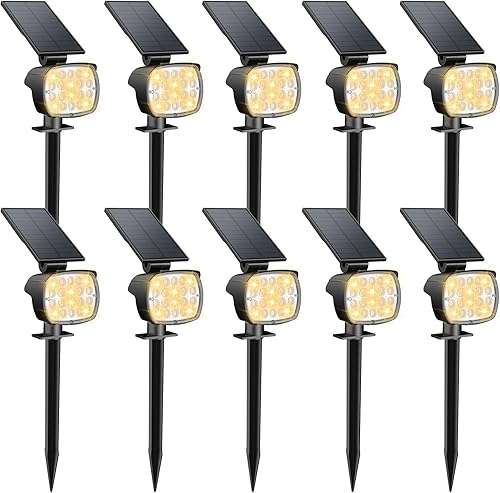 Miniatura 8 de Kaxiida Luces solares para exteriores resistentes al agua - Actualización 2025, luces de punto ultra brillantes de 3 niveles, luces de paisaje LED