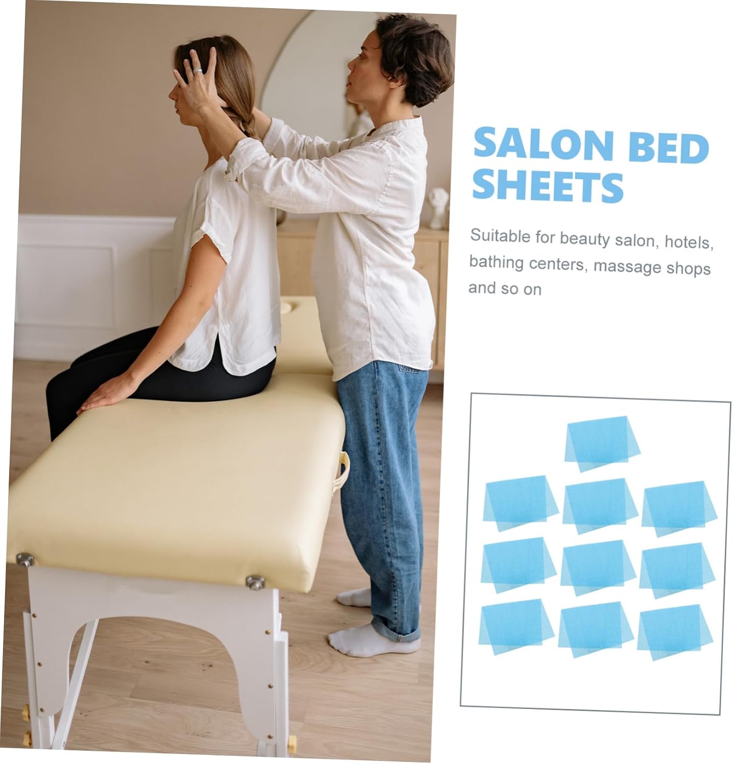 10pcs Disposable Non-Woven Bed Covers for Beauty Salon Spa and Elderly Care Soft Portable and Convenient Massage Disposable Sheets