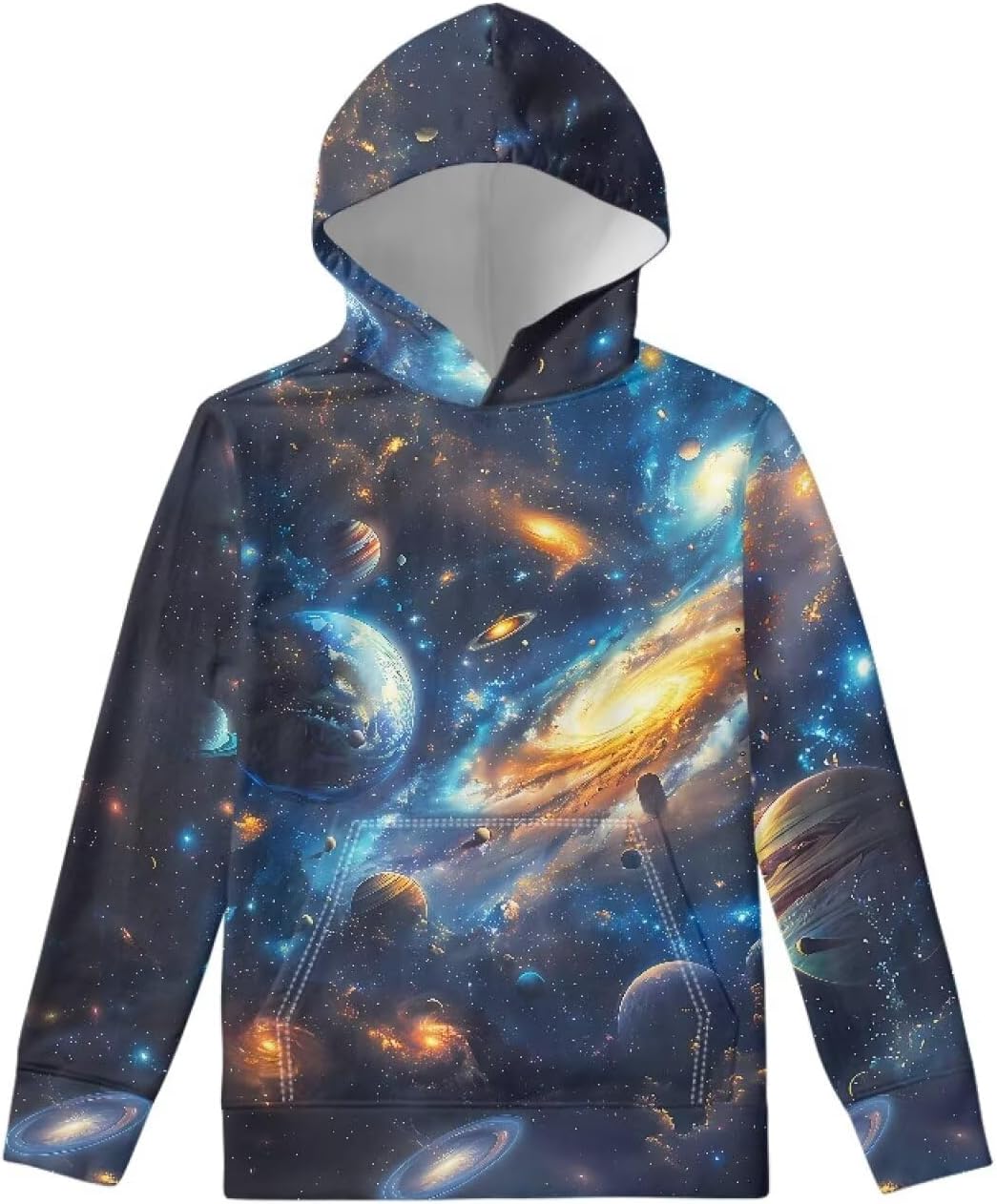 COEQINE Boys Girls Pullover Hoodie, Novelty Unisex Hooded Sweatshirt with Pocket, Long Sleeve Hoodies for 6-16 Year