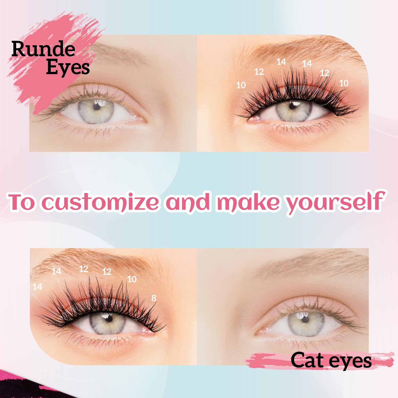 AIWEITA Lashes Clusters 120 Pcs Natural Cluster Eyelash DIY Cluster Eyelash Extensions Wispy Lashes Reusable Individual Lashes Cluster (W Shape,D-8-16mix) - Image 2