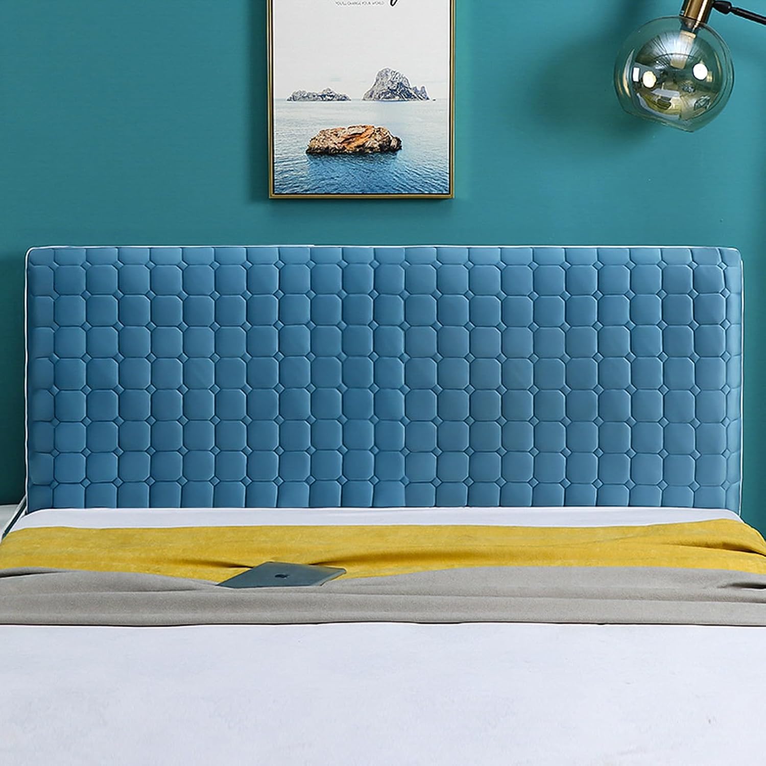 UYSELA Bed Headboard Covers Stretch Velvet Headboard Covers for Double Bed/Small Double, Headboards Covers Slipcover for Bed Headboard