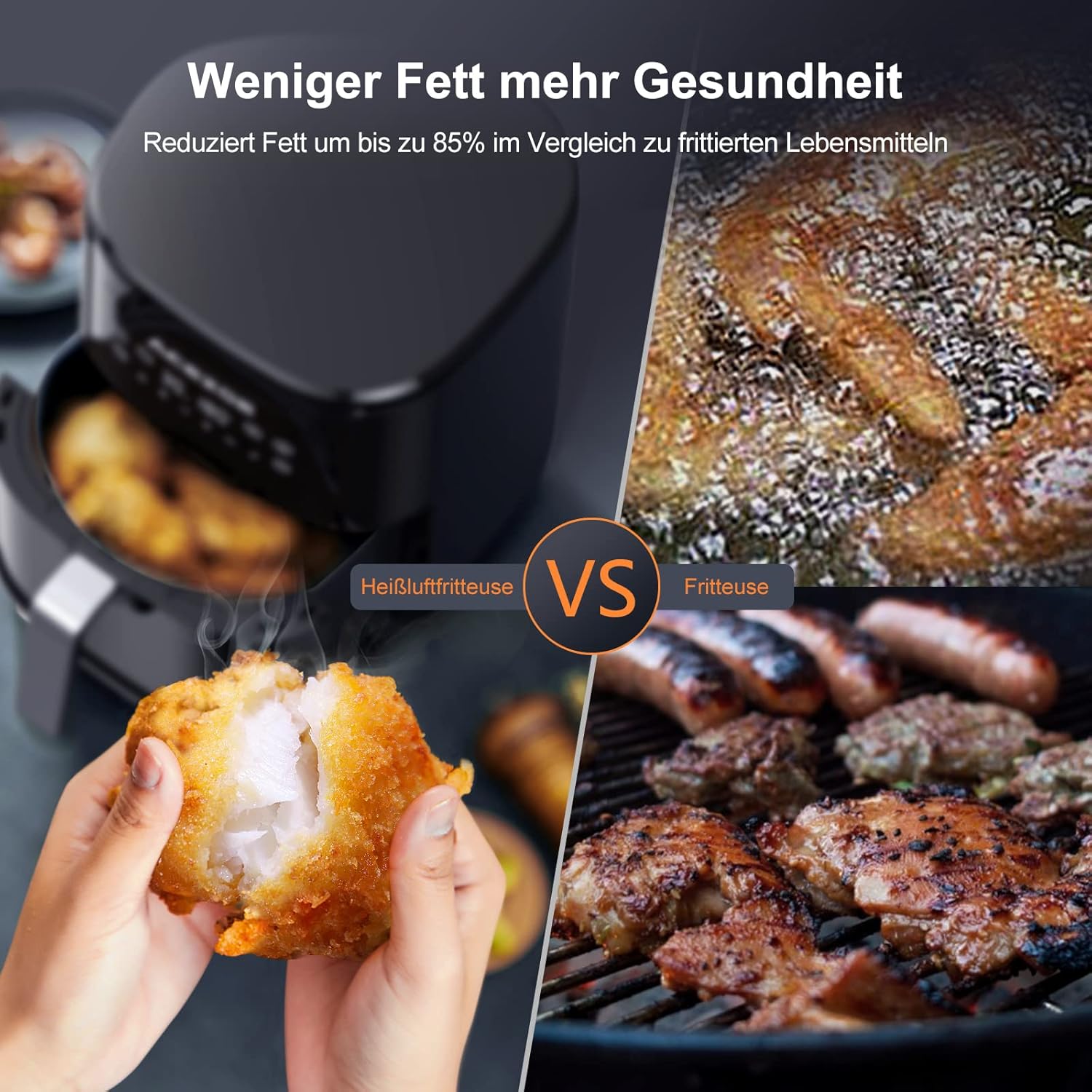 Close-up of the Acezoe Air Fryer's digital touch screen control panel.