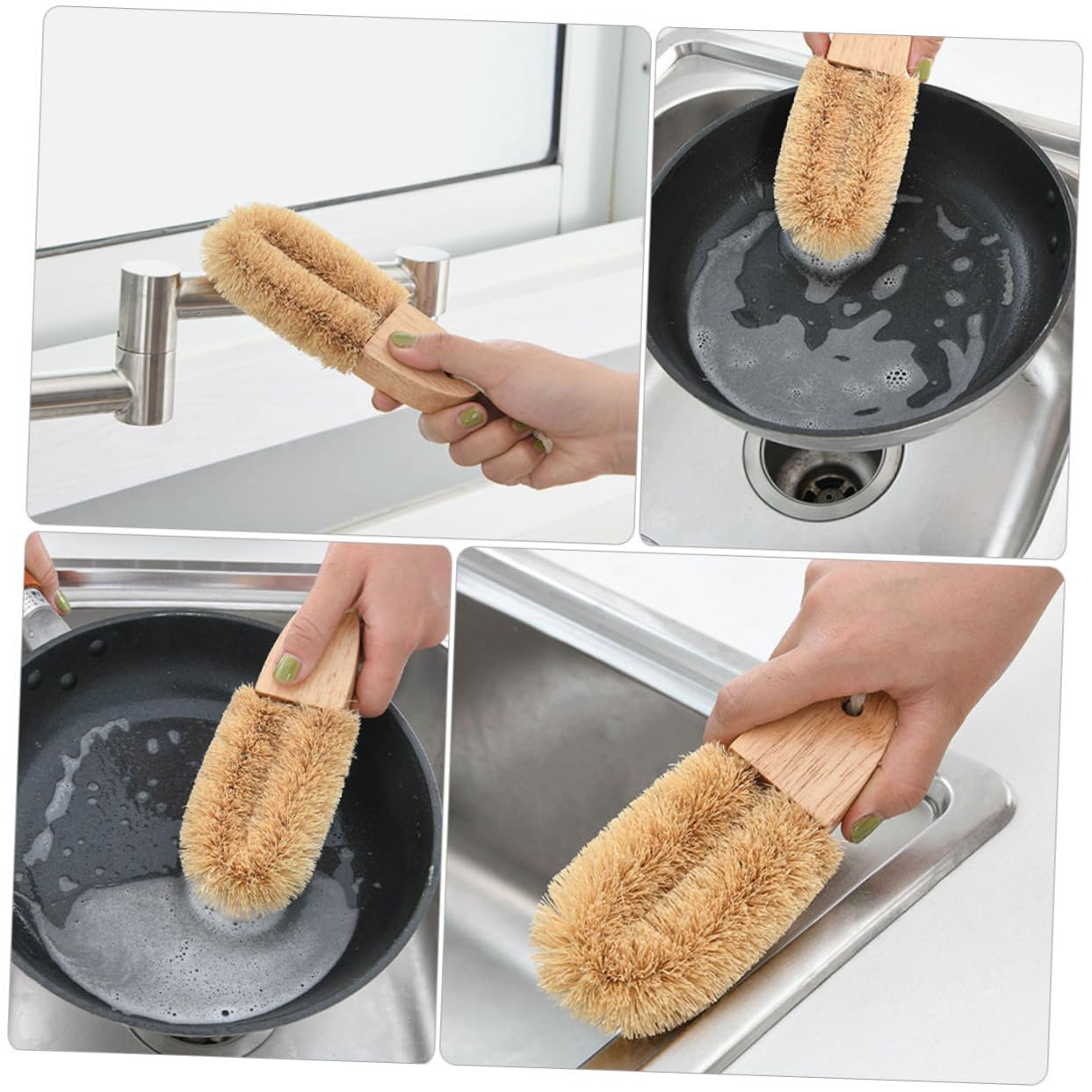 U-SD - Cepillo de limpieza para fregadero y wok, cepillo de secado de goma para limpieza de platos y sartenes, accesorios esenciales de cocina para fregar y mantener sin esfuerzo