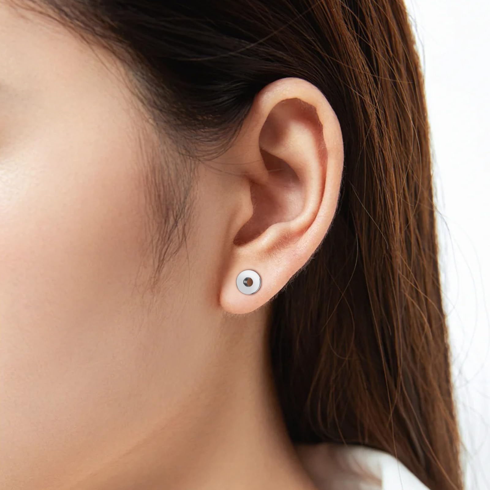 2 Pezzi Plug Dilatatore Orecchio, Flash Tunnel Acciaio Chirurgico Cerchio Argento Dilatatore Plug 1.6mm Piercing Gioiello