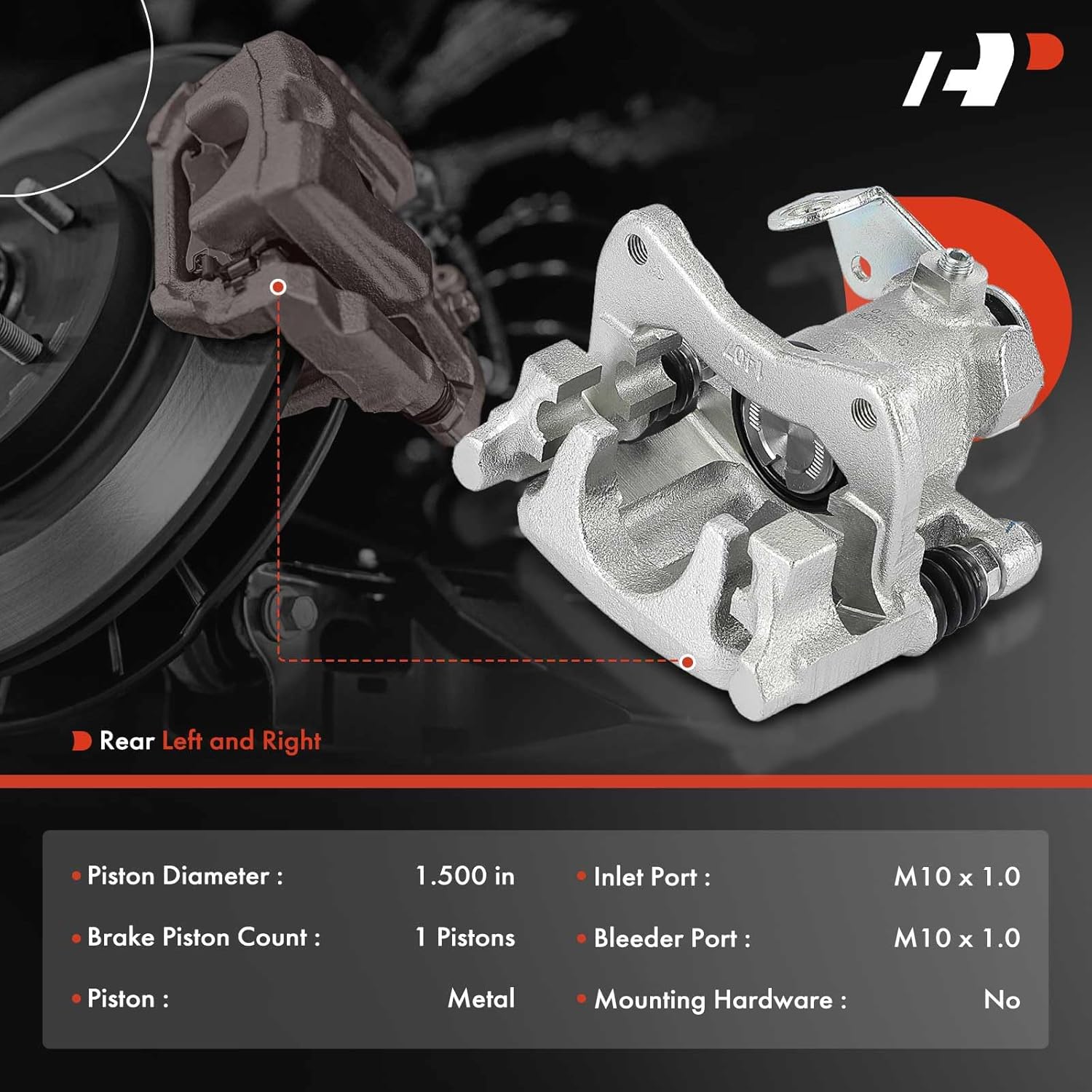 A-Premium Disc Brake Calipers Assembly with Bracket Compatible with Audi A6 1995-1997, 100 1994-1994, Cabriolet 1994-1998 - Rear Driver and Passenger Side, 2-PC Set