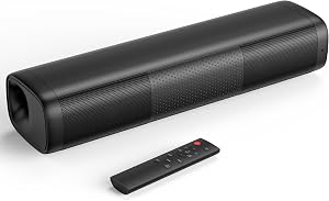 Saiyin 11.7-inch Sound Bar, Small Size & Big Power, Powered by AC Adapter | Soundbar with Bluetooth 5.3/Optical/Auxiliary Inputs, 48W Peak Power, Compact Sound Bar for Smart TV, PC, Gaming
