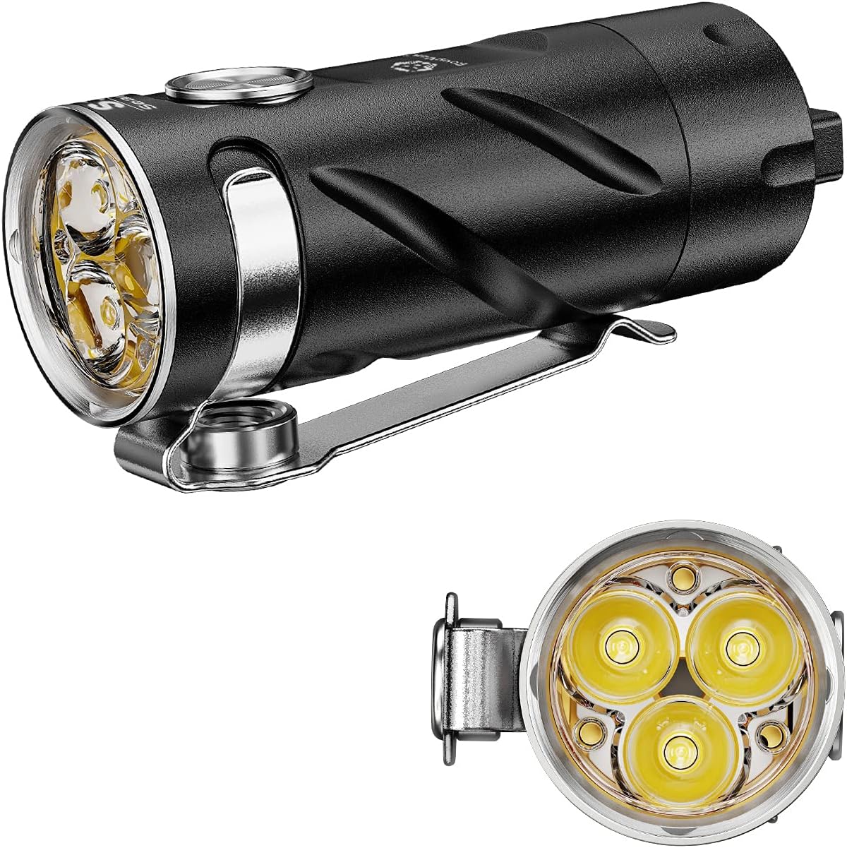RovyVon S3 EDC Flashlight 1800 lumens Super Bright USB C Rechargeable Compact LED Pocket Flashlight, Four Brightness Levels, Instant Memory Mode for Outdoor Camping, Hiking and Climbing