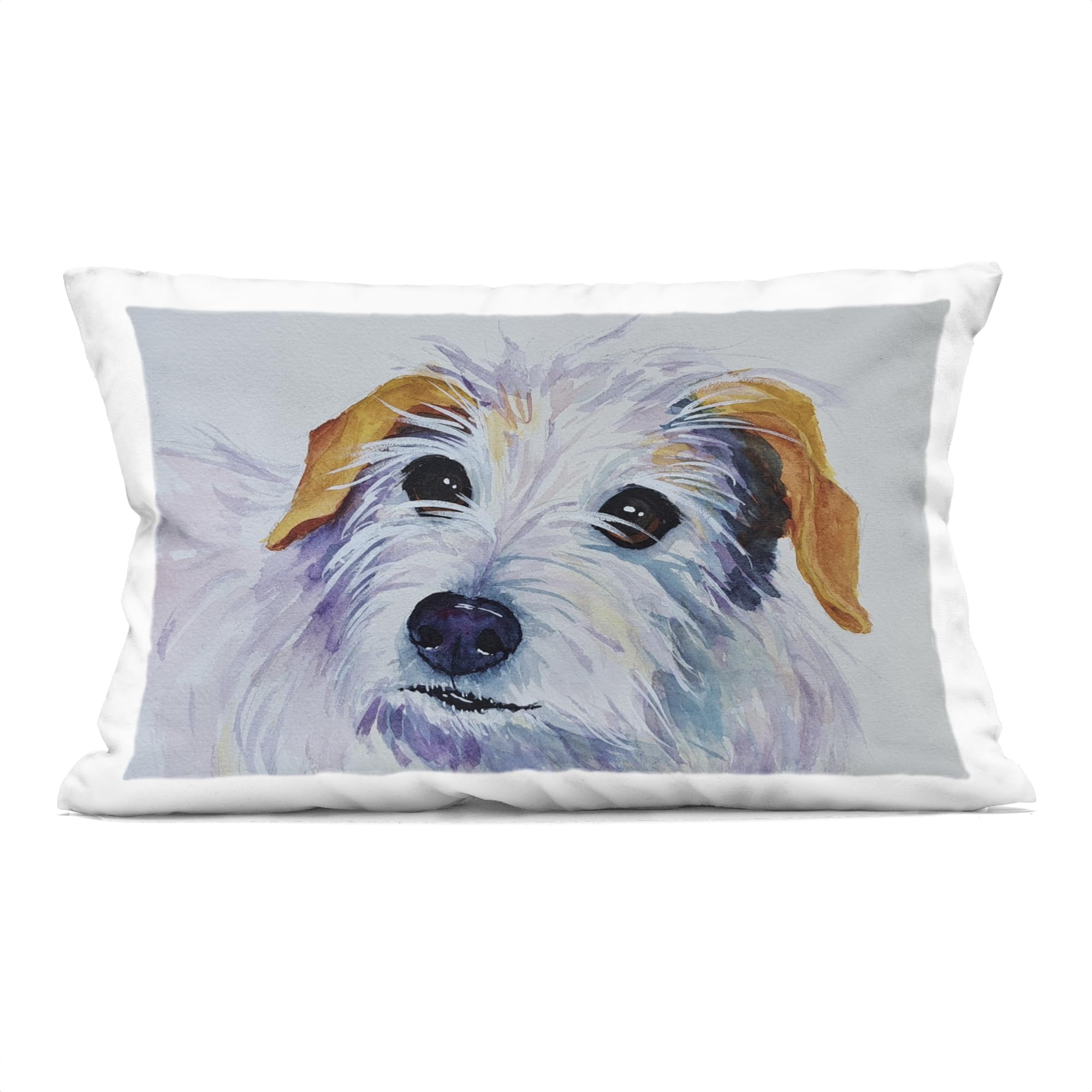 Stupell Industries White Terrier Dog Portrait Decorative Printed Throw Pillow, design by Tatiana Roberts
