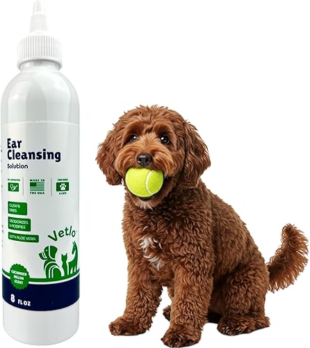 Tratamiento de infección de oído para perros, limpiador de oídos con fórmula de aloe vera para limpiador de oídos para perros, evita infecciones,