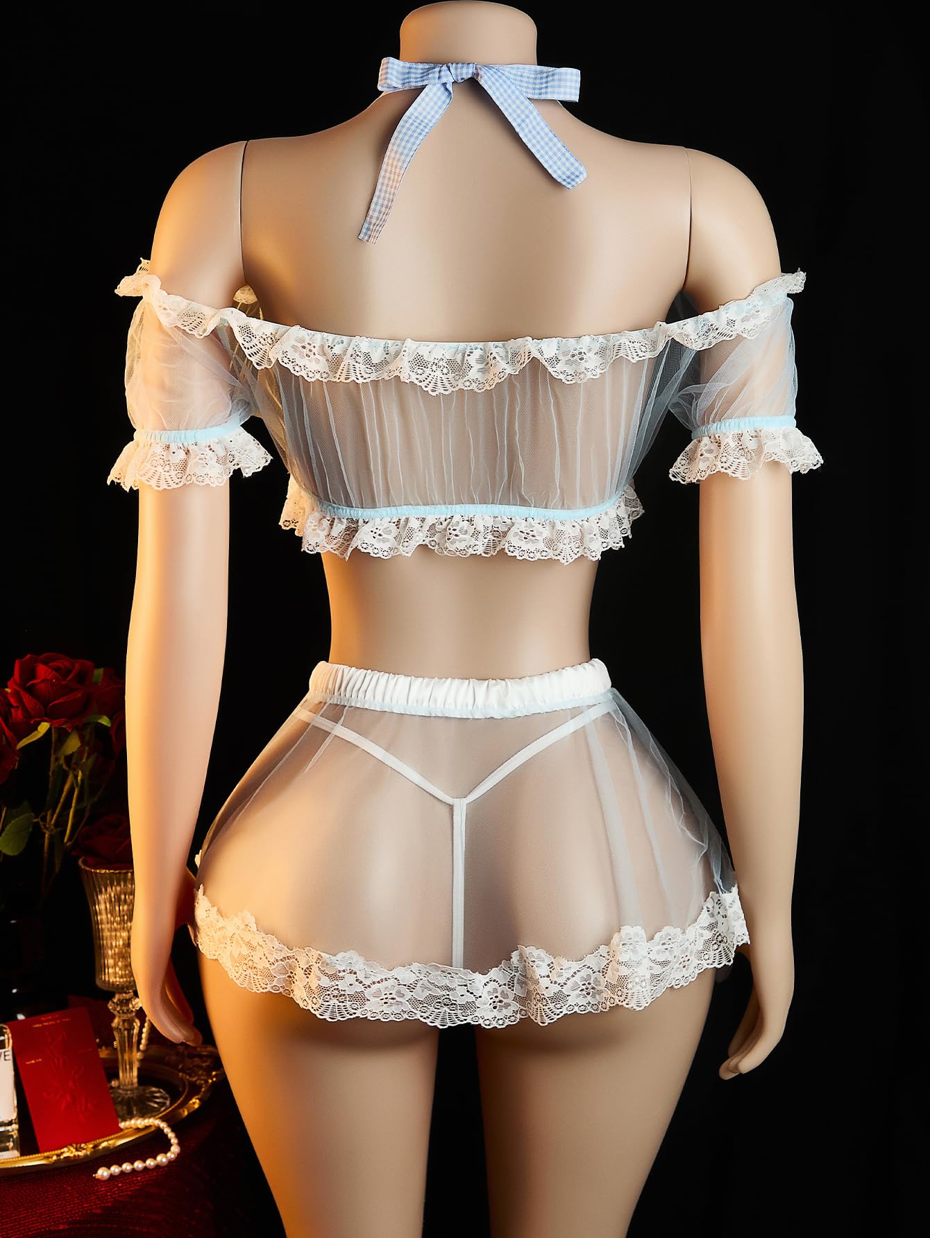 ADSEXY Sexy Lingerie for Women Backless Babydoll Lingerie Dress Nightgown Chemise One Piece Fits S-L Size