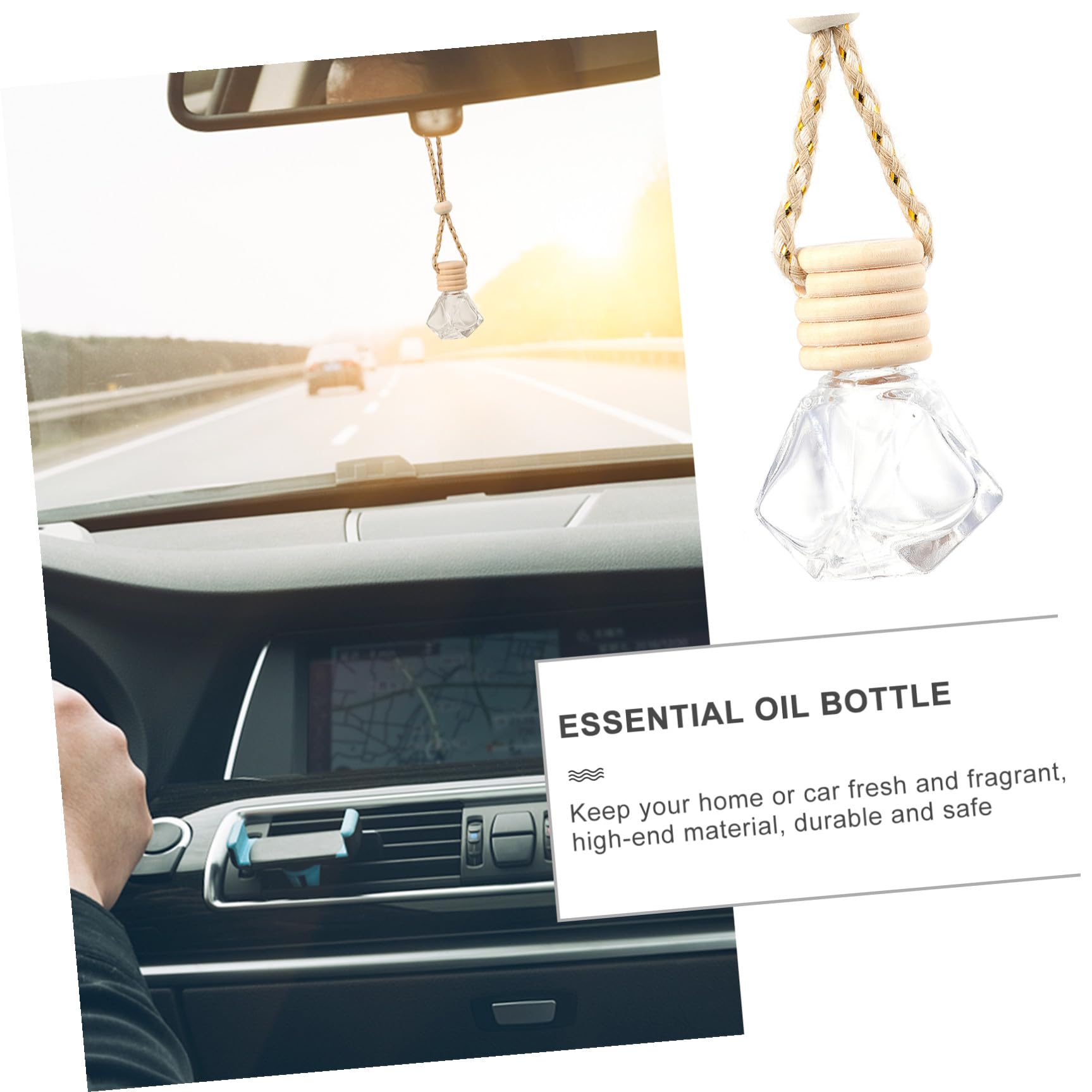 54stücke Teiliges Leere Hängende Glasparfümflasche Für Aromatherapie Flasche Dekoratives Parfüm Pendant Für Fahrzeug-innenräume Stilvolles Autozubehör Für Jeden