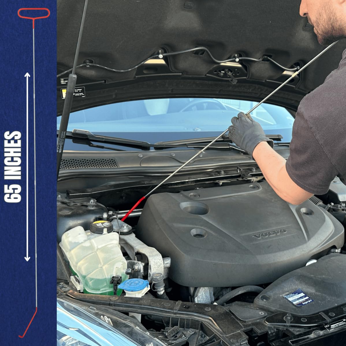 Kit de herramientas para coche, extractor de pasadores de quinta rueda de acero inoxidable, herramienta de gancho de larga distancia, gancho en J