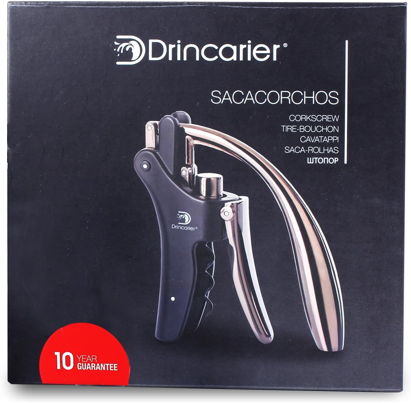 Wine Opener Compact Vertical Corkscrew Wine Bottle Opener with Built-in Foil Cutter