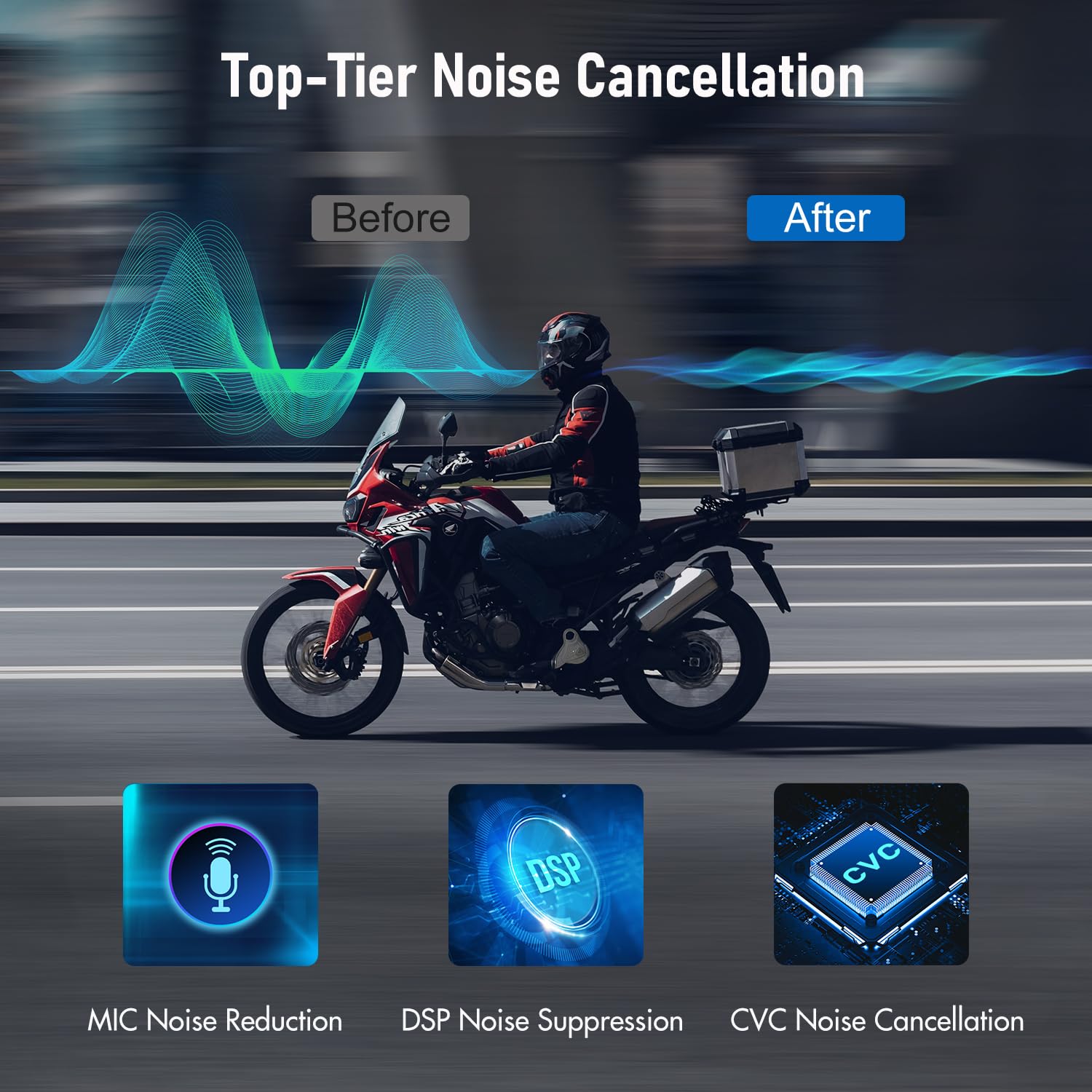 Interfono Moto Bluetooth, TK-X4SC Auricolare Bluetooth per Cuffie Moto, Fino a 2-6 Persone, 2000M Kit vivavoce Display LCD/Stereo Hi-FI/Condivisione Musica, Comunicazione Sistema