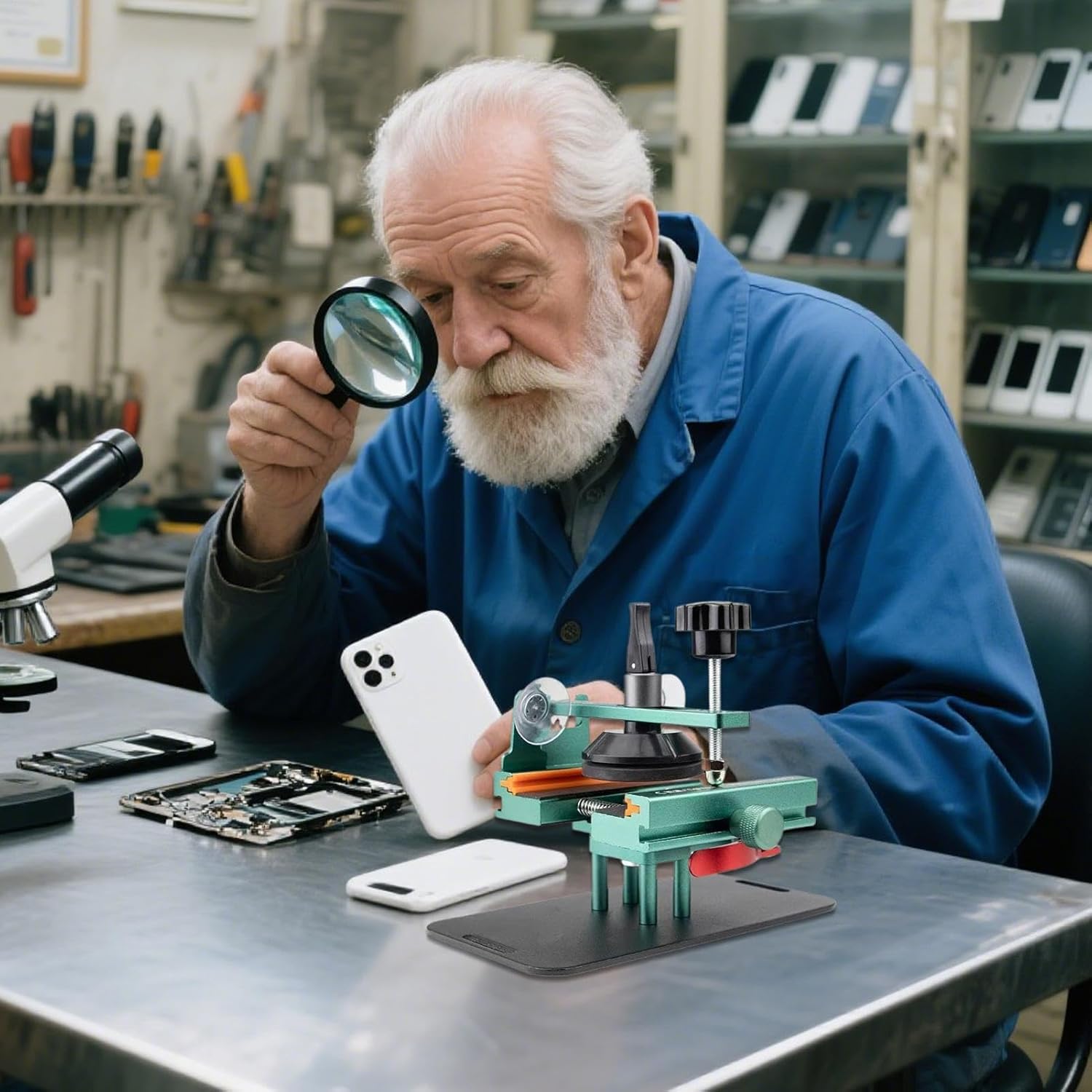 携帯電話スクリーンセパレーター - 電話後のカバーの取り外しツール、回転バックカバー修理ツール|衝撃耐性吸引カップメンテナンスの改修