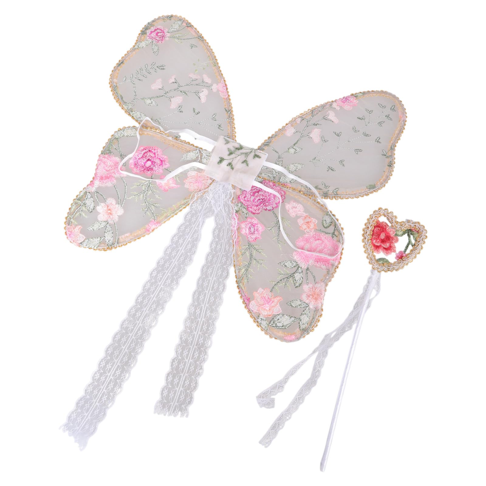 Maxtonser Angelic Lace Wing Costume with Embroidery Detail Lovely Butterfly Wing for Photoshoots and Birthday Parties