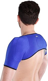 Innovador calentador de hombro de turmalina, talla L, color azul