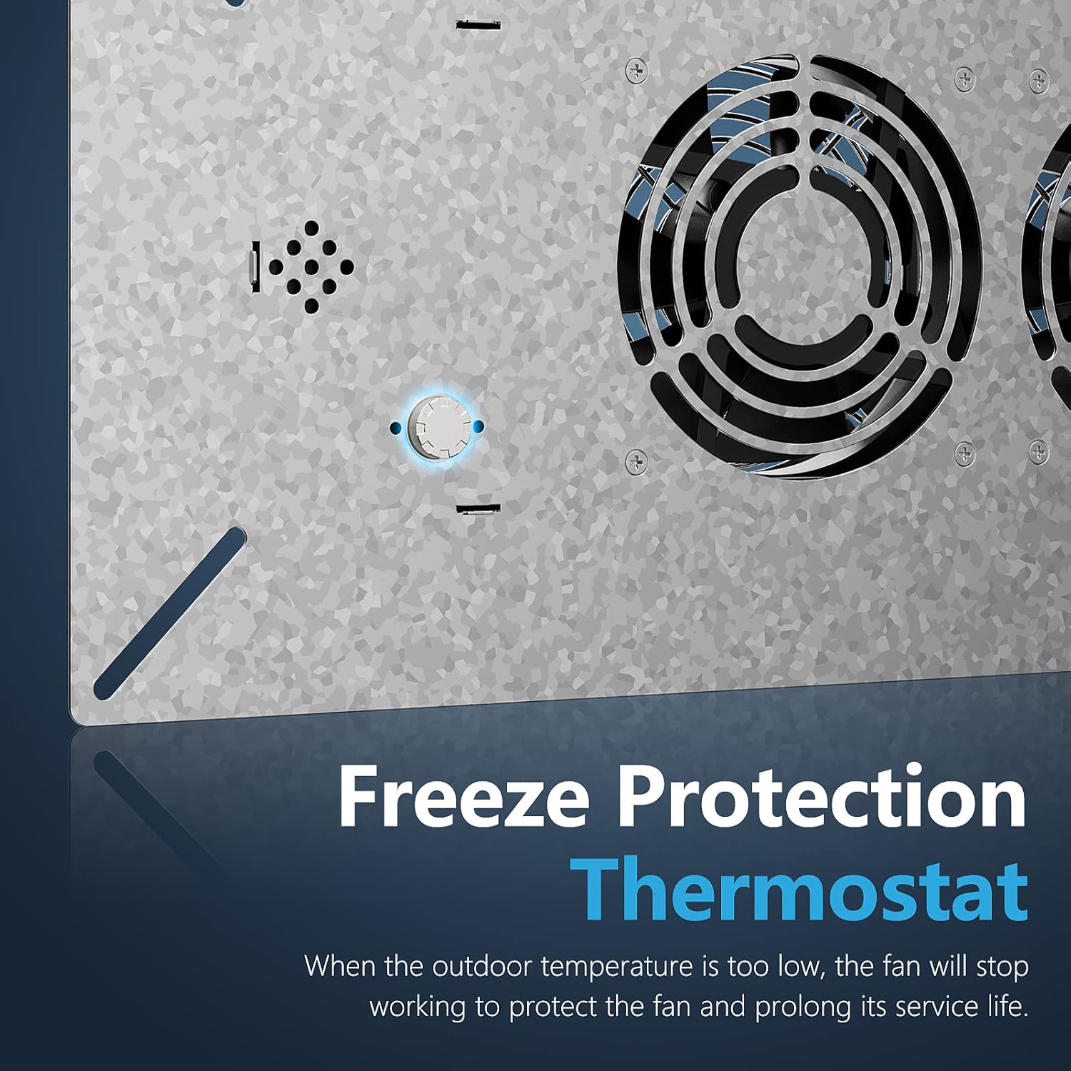 Bеѕt Sеllеr CADPXS DuraAir MFB Pro Crawlspace Ventilator Fan, Dual Fans Ventilator with dehumidistat Freeze Protection Thermostat,for Ventilated Crawl Spaces, 220 CFM (Air Out)