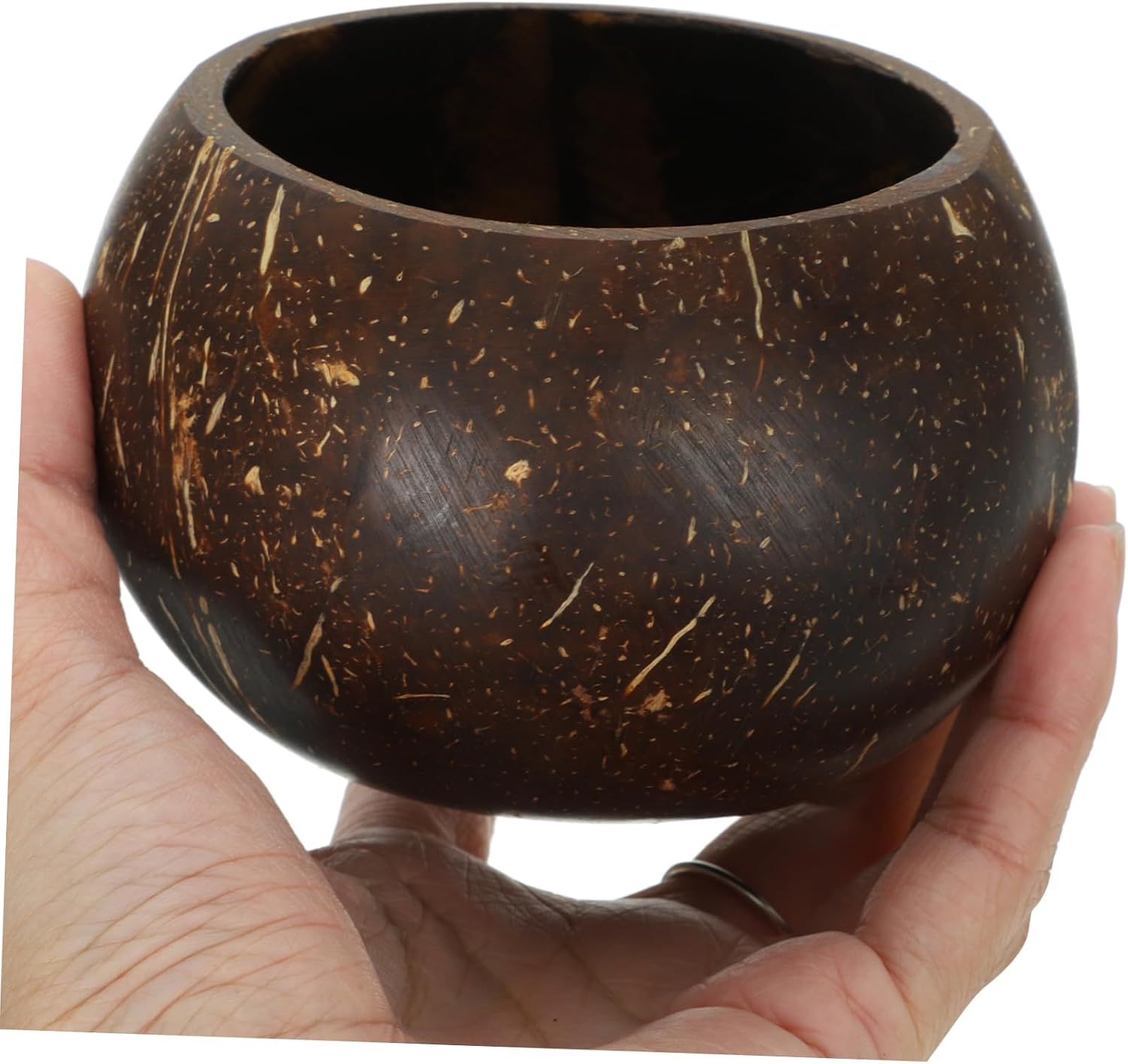 Elegant Coconut Shell Candle Holders Large Candle Jars Wooden Base for Home Decor