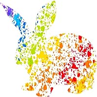 Vista 3 de Calcomanías de conejo para automóvil, calcomanías de acuarela de animales de arcoíris para automóvil, calcomanías de orgullo gay LGBTQ, calcomanías