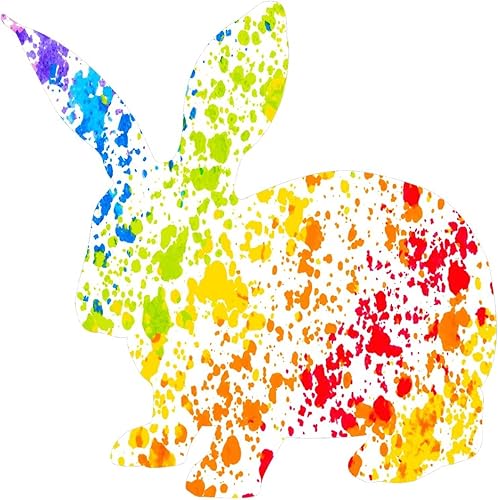 Miniatura 3 de Calcomanías de conejo para automóvil, calcomanías de acuarela de animales de arcoíris para automóvil, calcomanías de orgullo gay LGBTQ, calcomanías