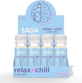 Sponsored Ad - SAGA Organic Relaxation Shots | Contains Adaptogens & Mushrooms - Lion's Mane & Kava | High Bioavailability...