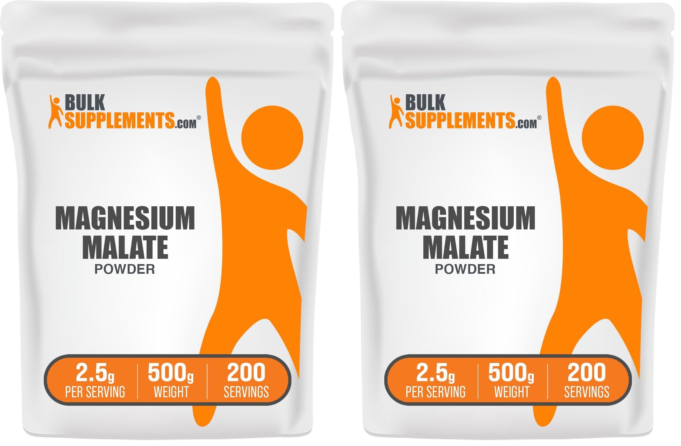 BulkSupplements.com Magnesium Malate Powder - Magnesium Supplements, High Bioavailabilty - Unflavored & Gluten Free, 2.5g per Serving, 500g (1.1 lbs) (Pack of 2) 17.64 Ounce (Pack of 2)