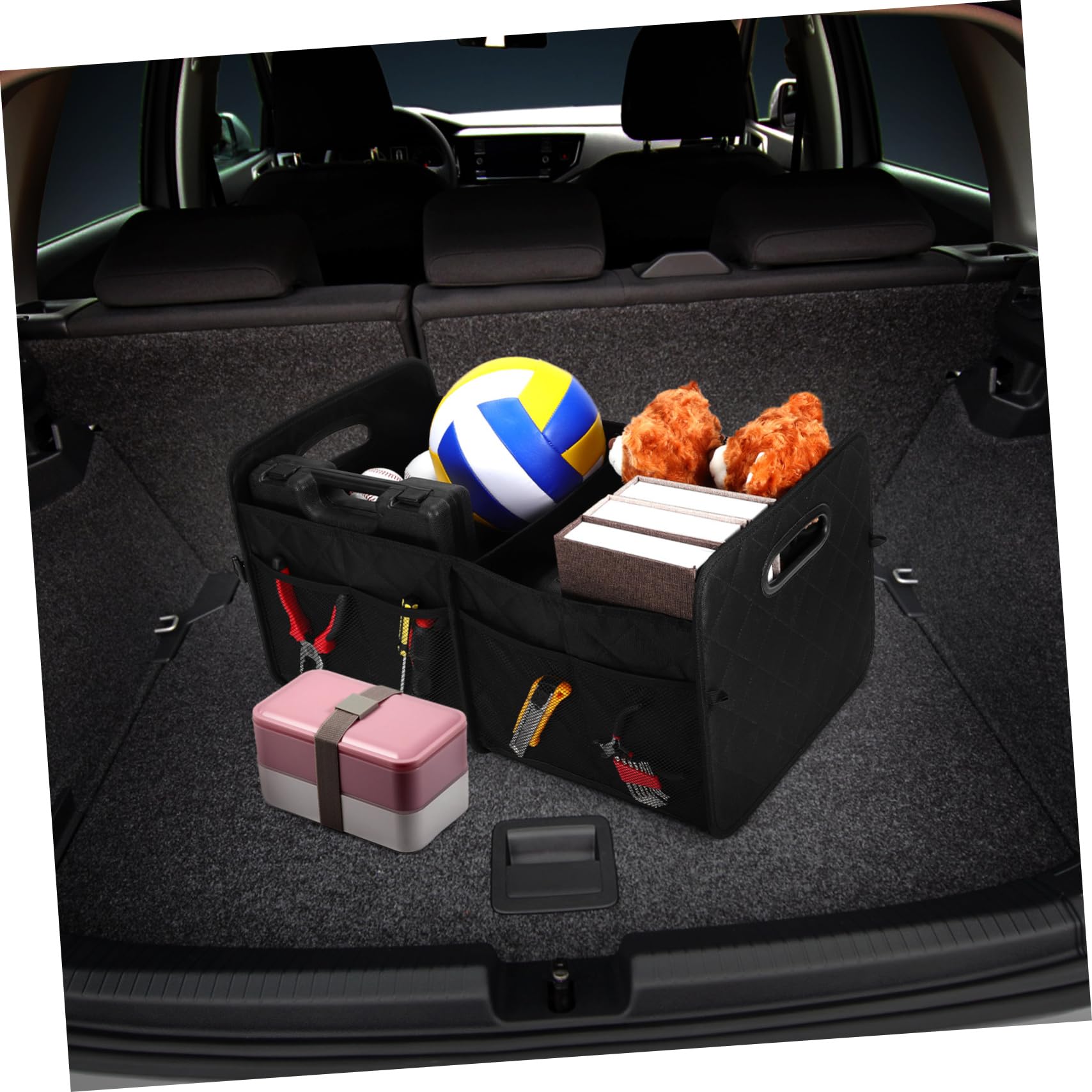 Organizer Separati per Design Oxford Pieghevole Nero Bagagliaio Auto Scomparti Ampia Capacità per Organizzare