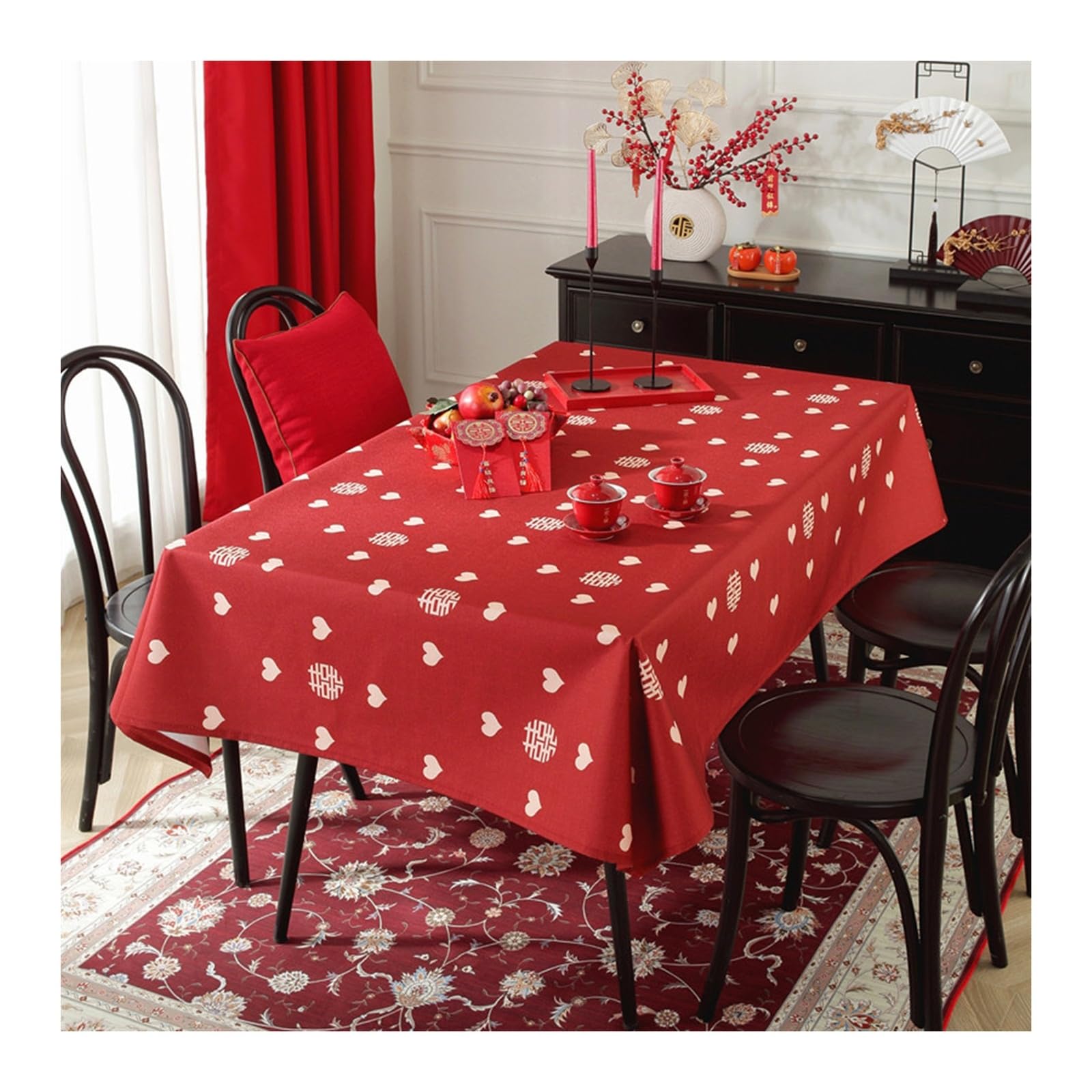 Nappe à carreaux rouge anti-taches pour protéger votre table carrée