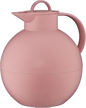 alfi Ball 0.94 l, old pink, insulated jug with alfiDur vacuum tempered glass insert, 12 hours hot / 24 hours cold, absolutely tight screw cap, designer piece, thermal jug, coffee pot, teapot, BPA-free