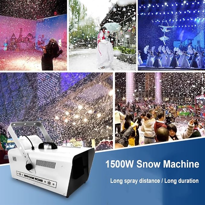 Máquina de nieve artificial 1500W con control remoto miniatura 7