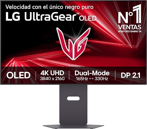 LG UltraGear OLED 32GX870A Monitor Gaming 32" UHD 4K 240Hz / FHD 480Hz, 0,03ms (GtG), G-Sync Compatible, AMD FreeSync, VRR, Speaker 14W, HDR True Black 400, USB-C, HDMI 2.1, DP 2.1, Hub USB, Nero