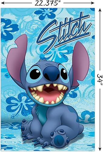 Miniatura 3 de Disney Lilo and Stitch - Póster de pared sentado, 34 pulgadas de largo x 22.4 pulgadas de ancho, versión sin marco