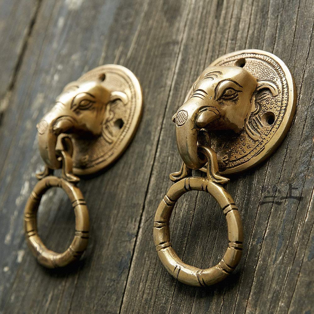 ドアノッカー　銅製　レトロ Amazon.co.jp: ドア ノッカー 1ペアアンティーク手作り銅ドアノッカー