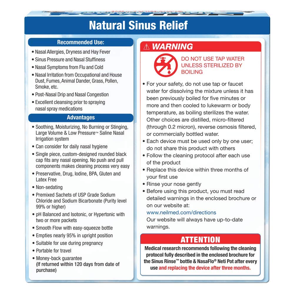 NeilMed Original Sinus Rinse Kit with 60 Premixed Sachets