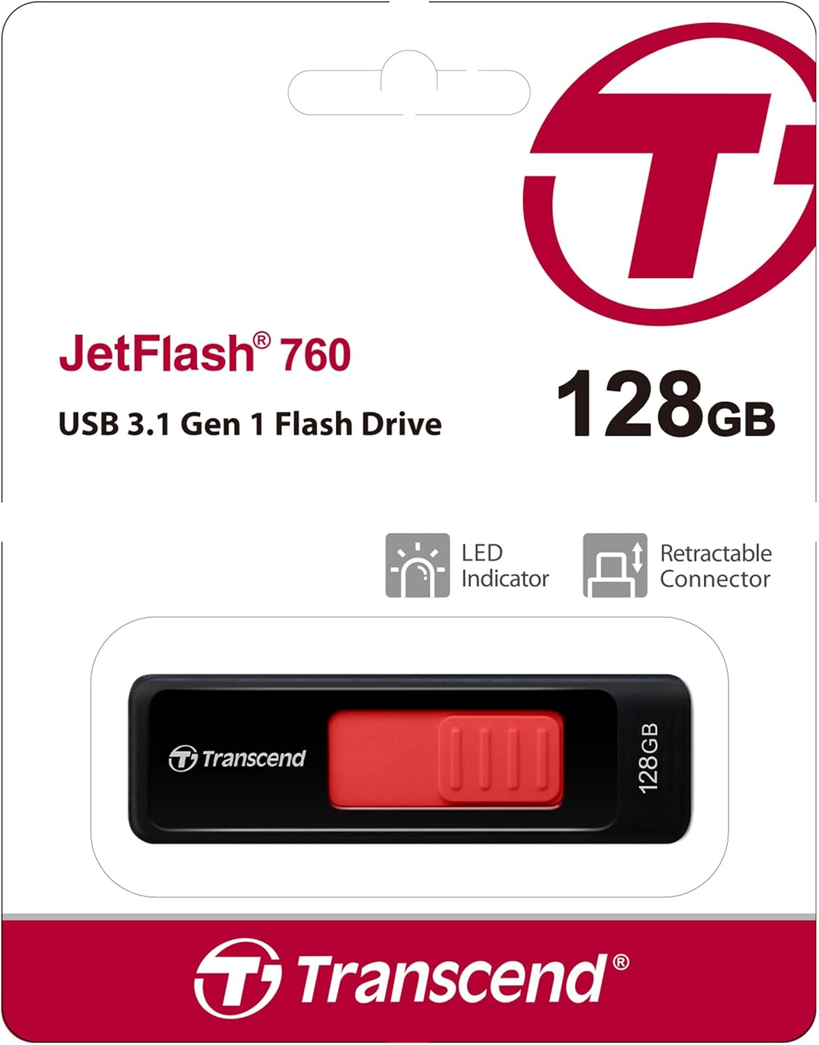 Transcend 128GB JetFlash 760 USB 3.0 Flash Drive (TS128GJF760), Black