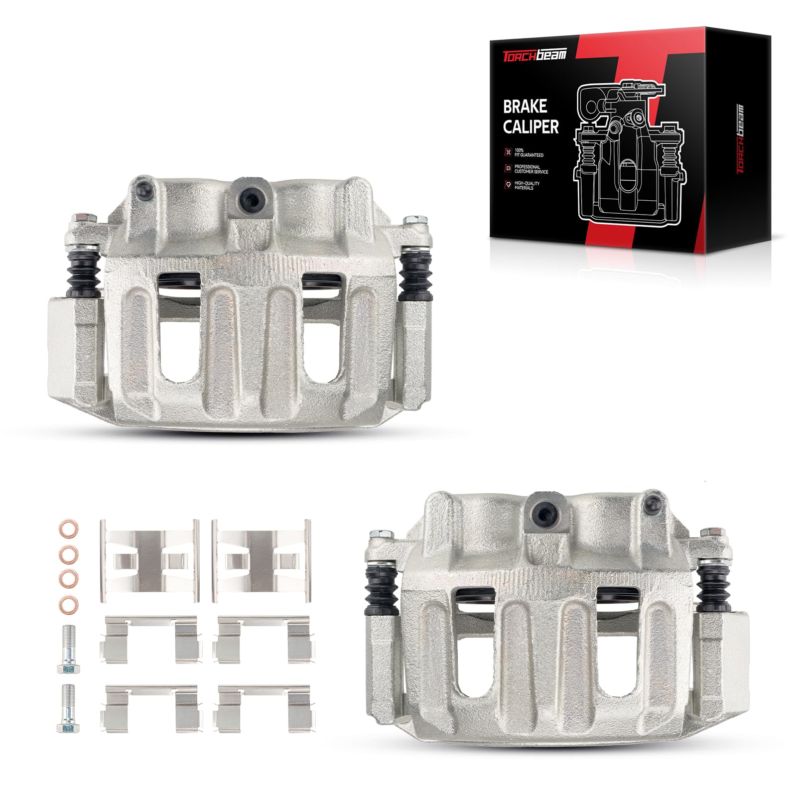Torchbeam Front Brake Caliper L&amp;R w/Bracket Fit for F-150 Base/Blackwood