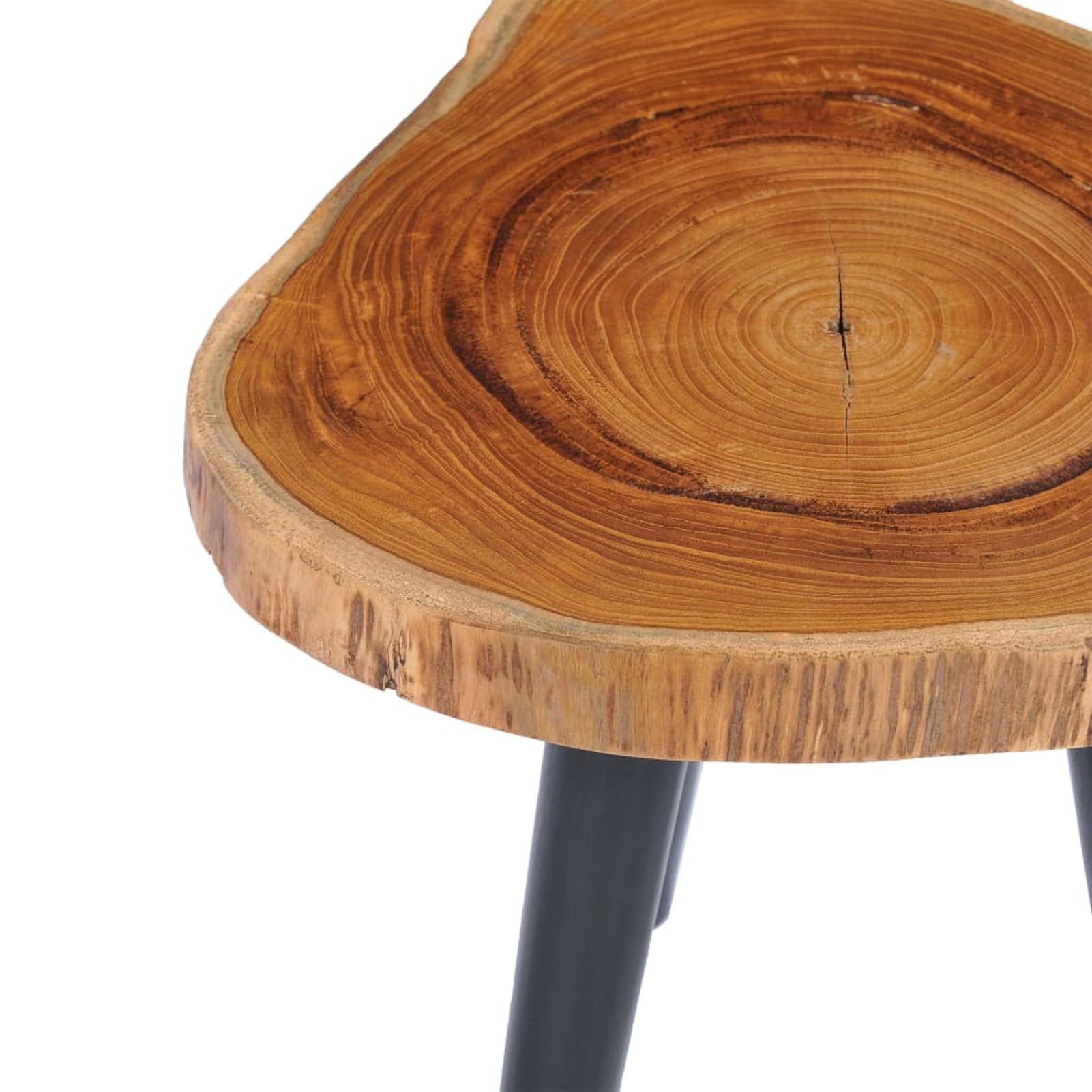 Homgoday Table basse 40 x 45 cm en teck massif, table d'appoint, table d'appoint pour salon, salle de réception d'invités, chambre à coucher et mobilier de bureau